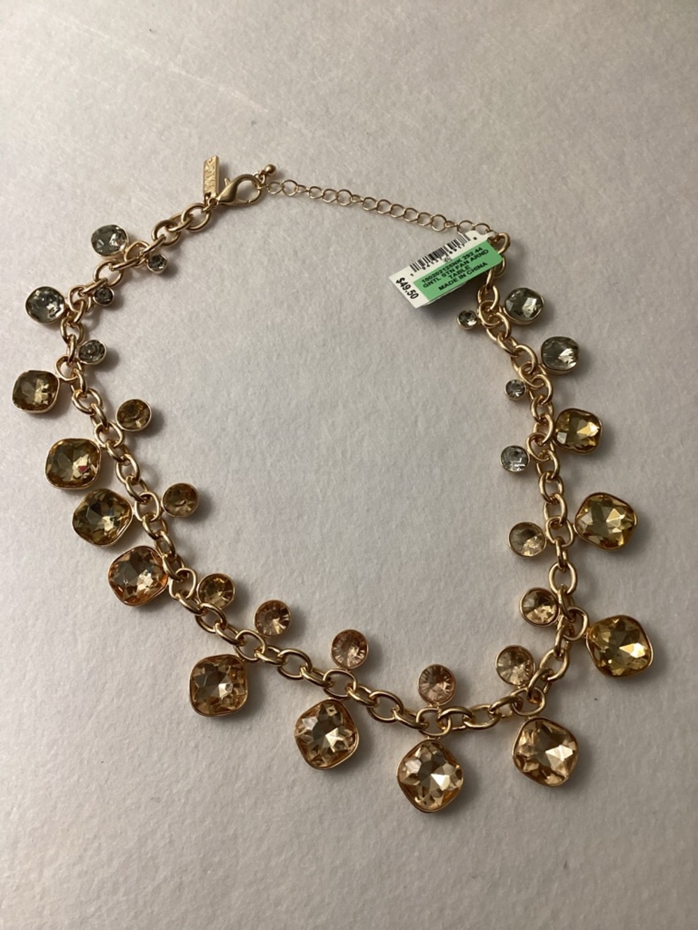 INC International Concepts Gold-Tone Necklace with Peach and Clear Crystals - Picture 3 of 9